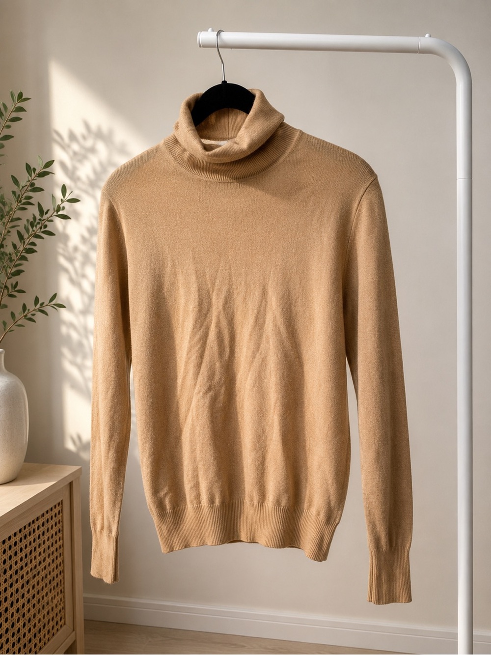 Beige Turtleneck Sweater